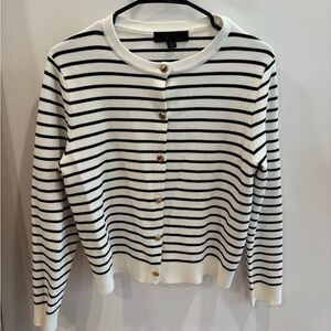 Zara Monochrome Striped Knit Cardigan